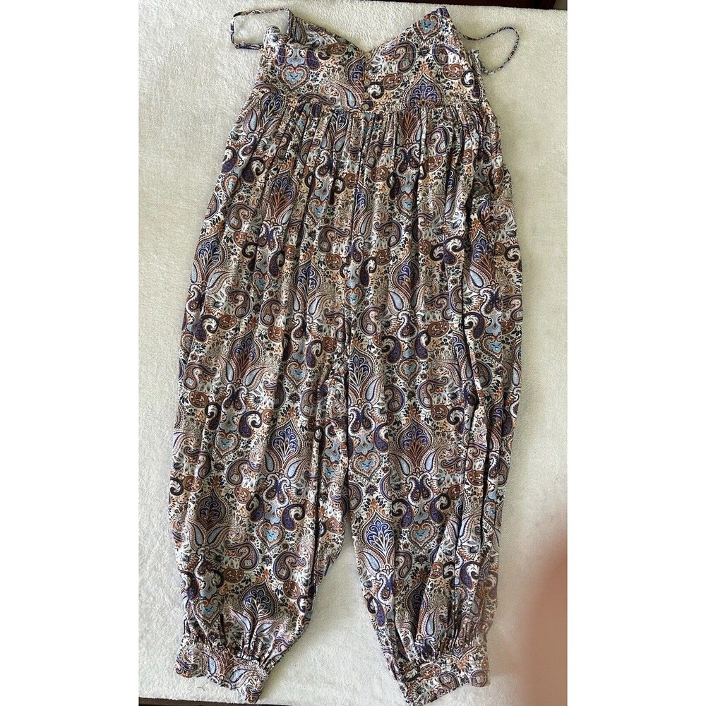Sage+fig Harem Pants Jumpsuit Paisley Size Small Boho Cottage Balloon Pant - Picture 5 of 13